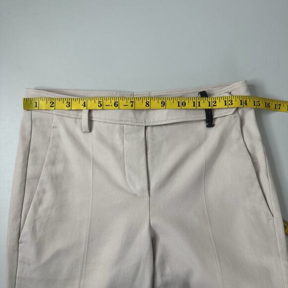 Brunello Cucinelli Pants Womens 2 Ivory Career Office Straight Designer Blingy - Picture 11 of 15